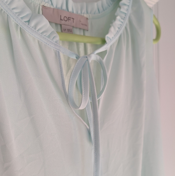 LOFT Soft Blue Ruffled Blouse - Picture 3 of 3